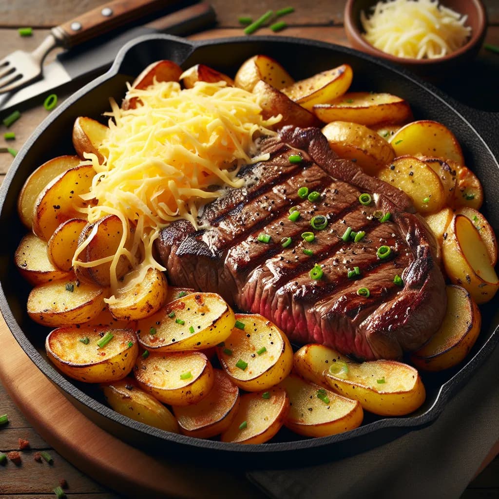 Loaded Steak and Potato Skillet
