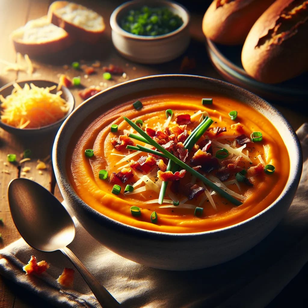 Loaded Sweet Potato Soup