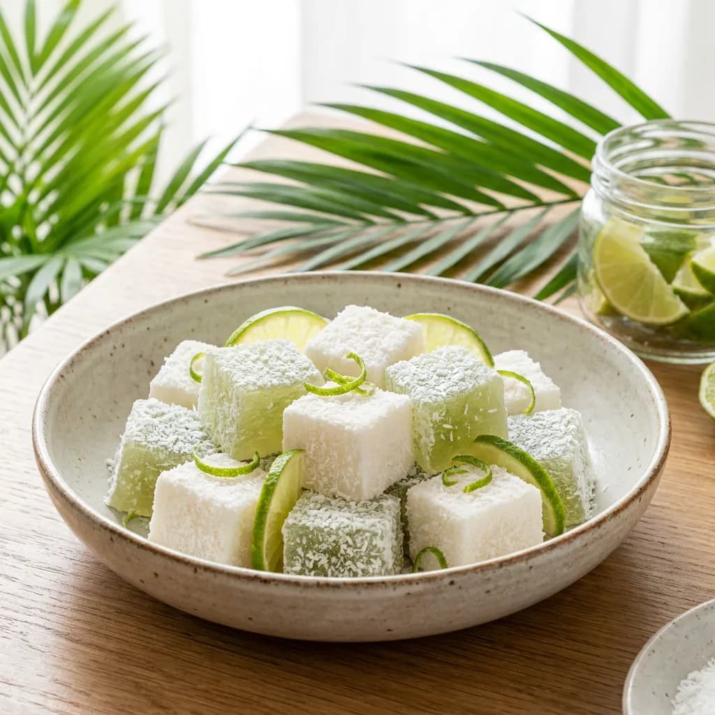 Loukoums à la noix de coco et au citron vert
