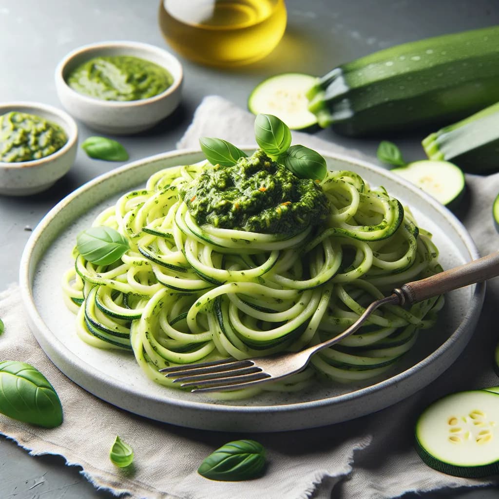 Low-Carb Zucchini Noodles with Pesto