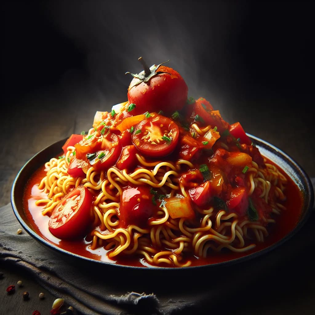 Maggie with Tomato and Onion Gravy
