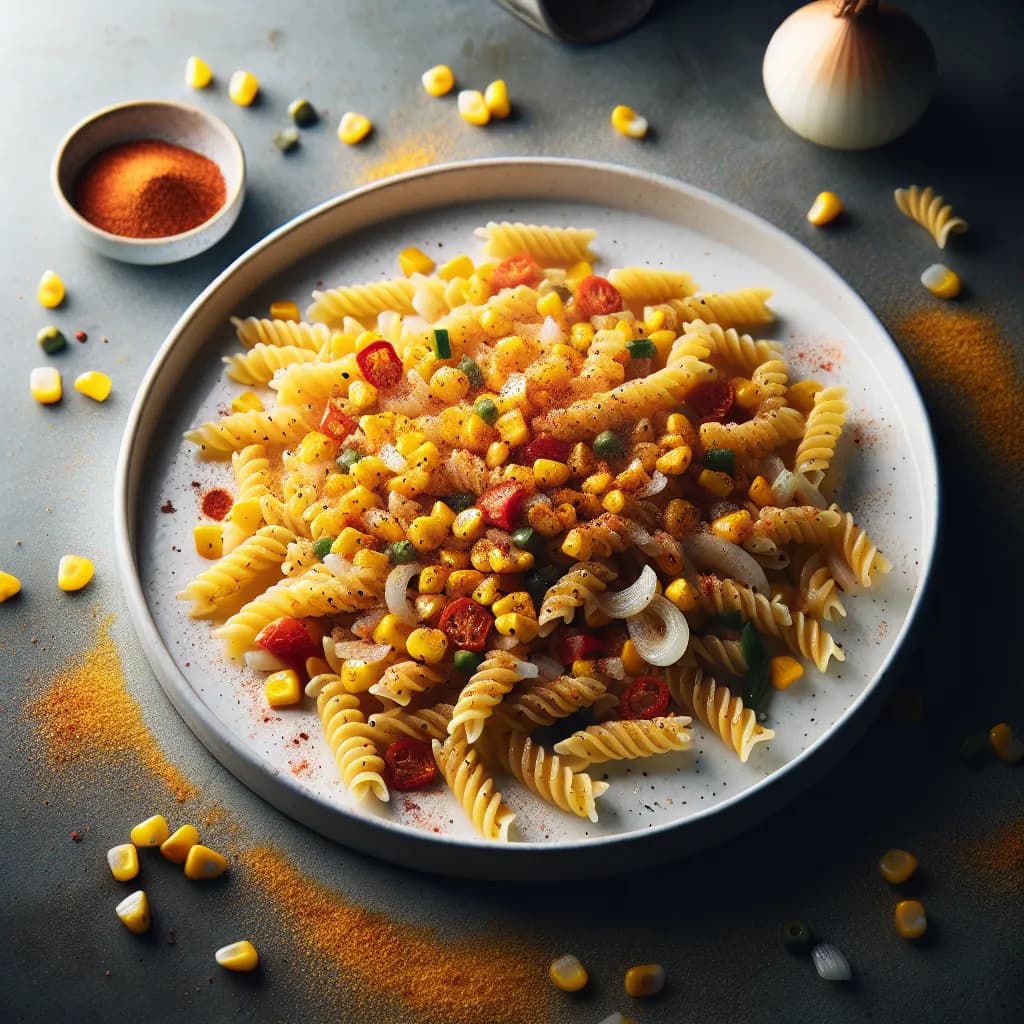 Mais-Zwiebel-Pasta