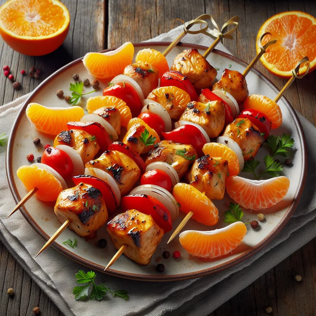 Mandarin Orange Chicken Skewers