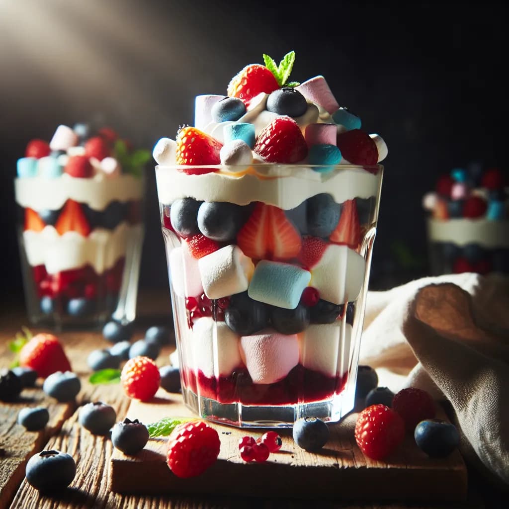Marshmallow Berry Cheesecake Parfait