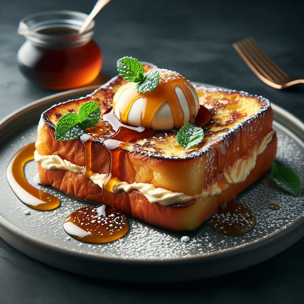 Mascarpone Stuffed Brioche French Toast