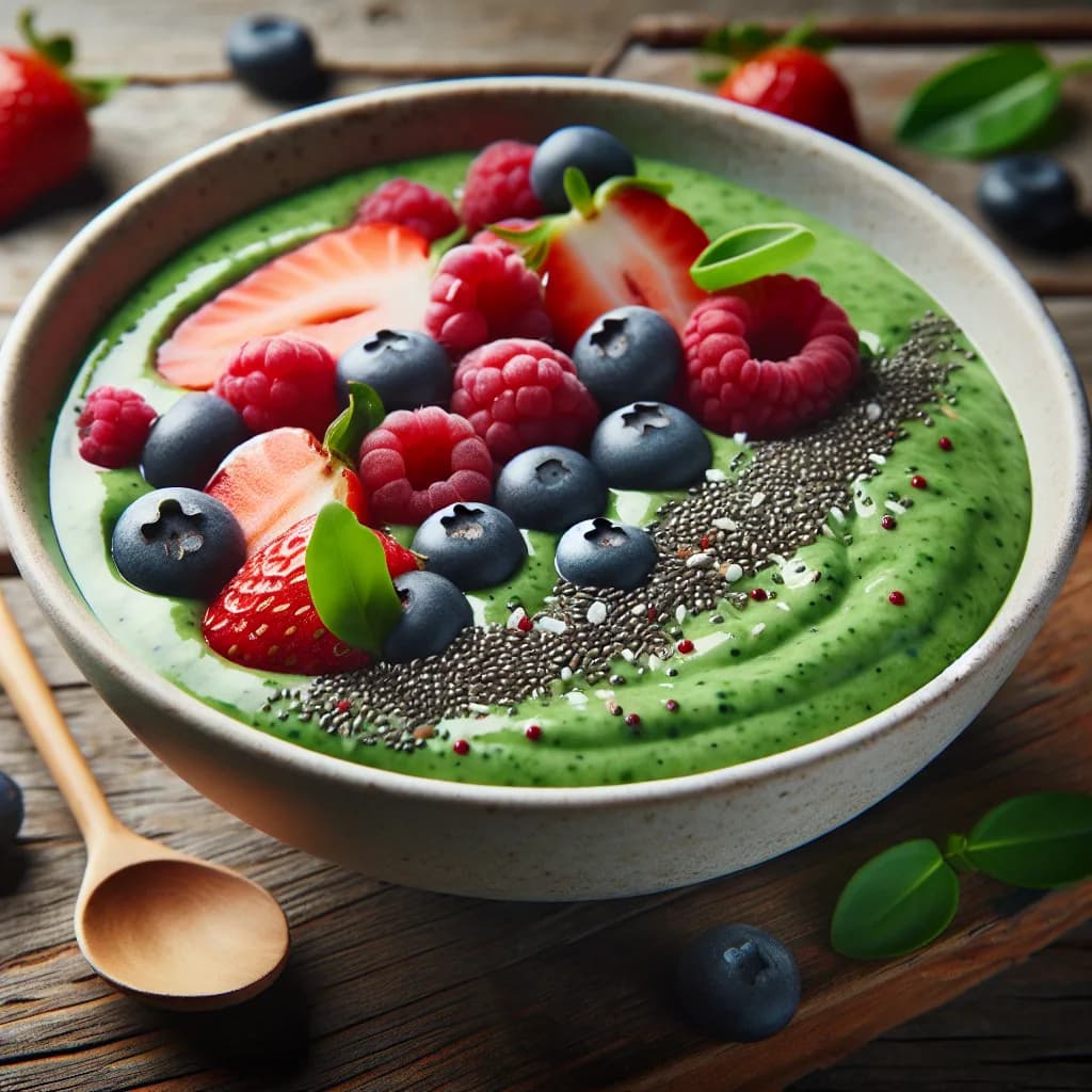 Matcha-Beeren-Smoothie-Bowl