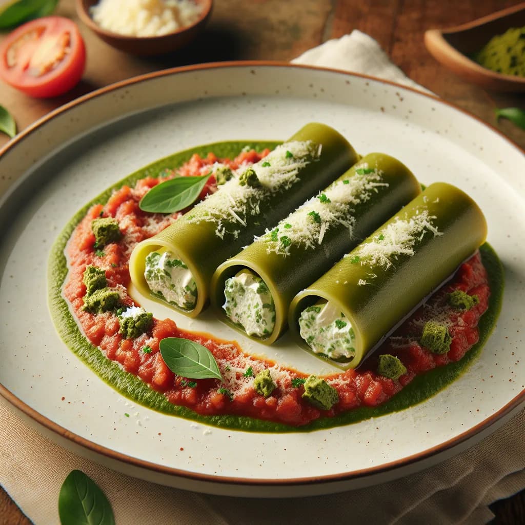 Matcha-Ricotta-Cannelloni