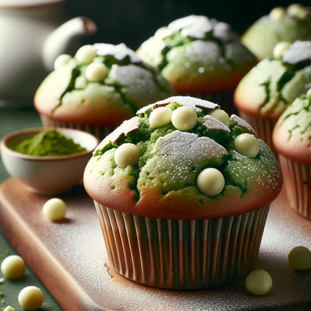 Matcha-Weiße-Schoko-Muffins