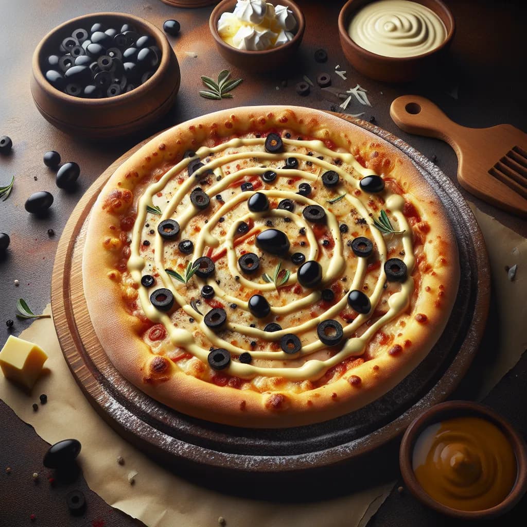 Mayo and Olive Pizza
