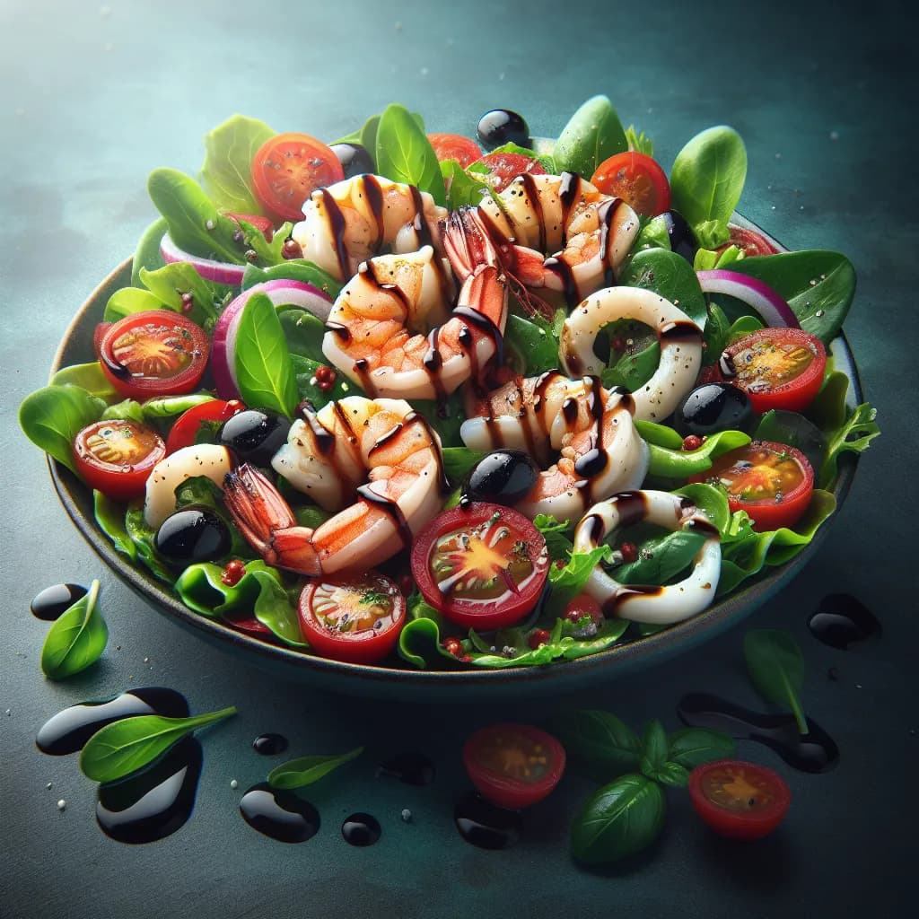 Mediterranean Calamari and Prawn Salad