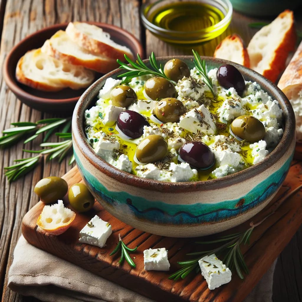 Mediterranean Feta and Olive Dip