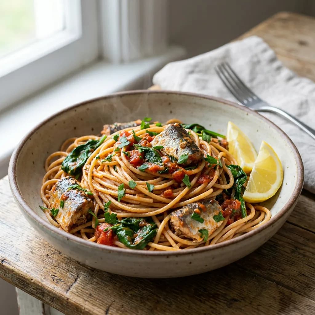 Mediterranean Sardine and Tomato Pasta