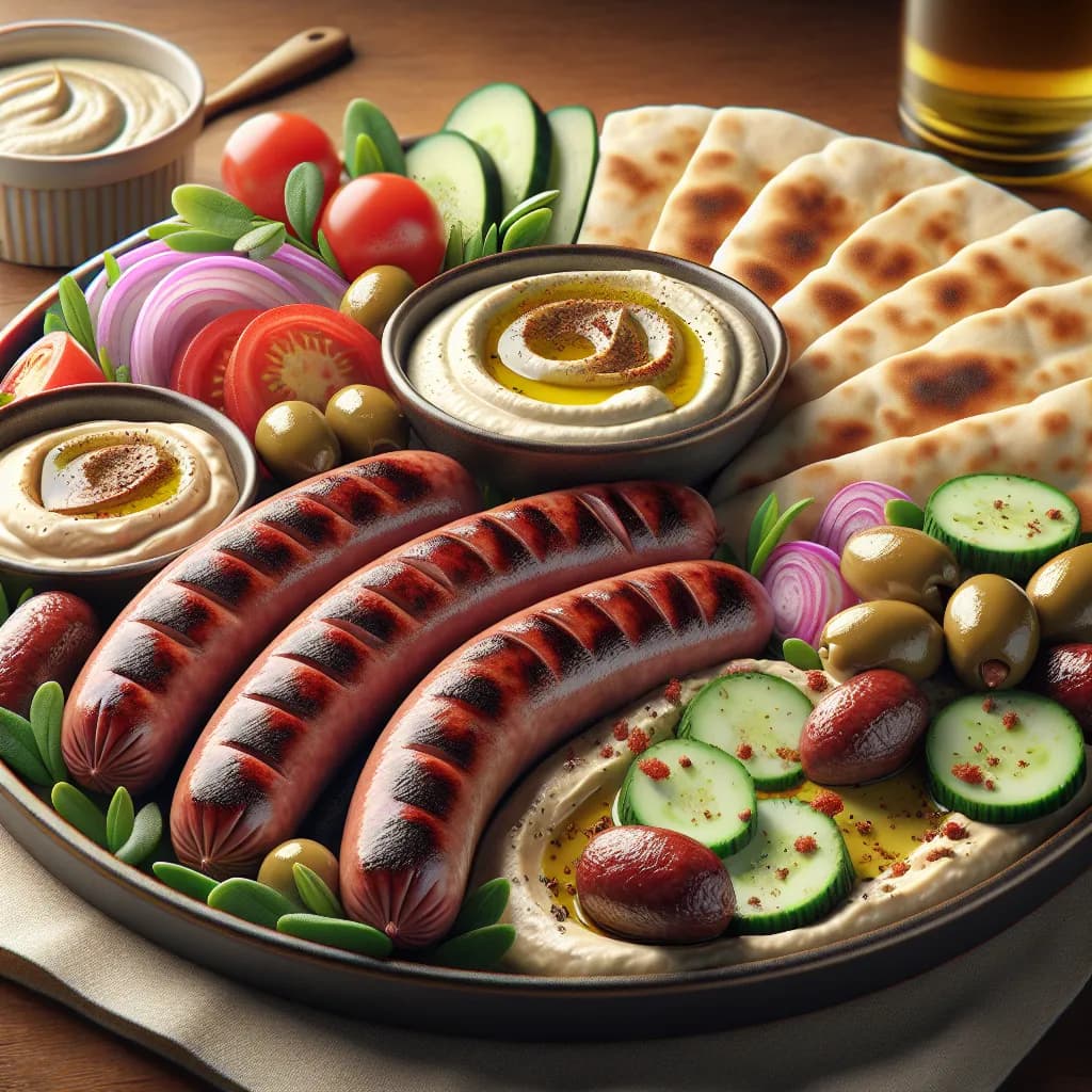 Mediterranean Sausage Pita Platter