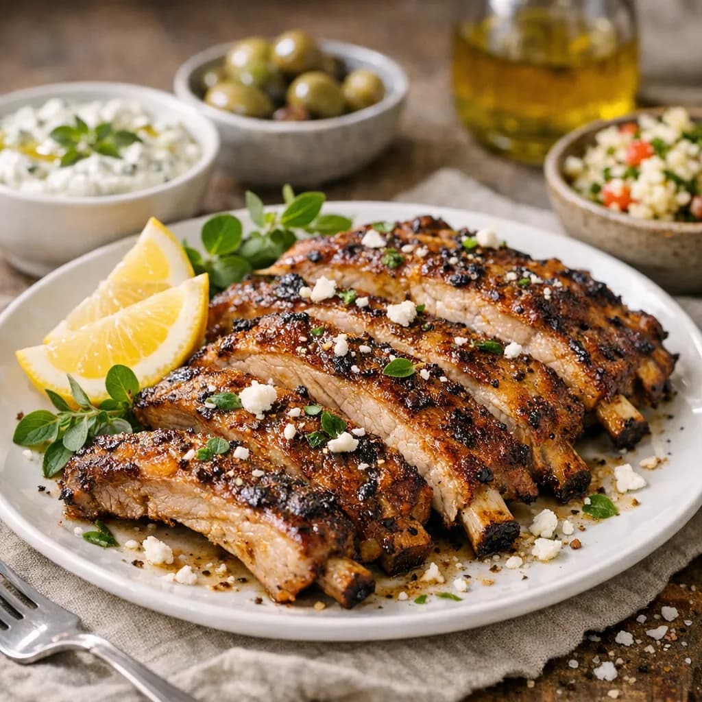 Mediterranean Style Lemon-Oregano Pork Ribs