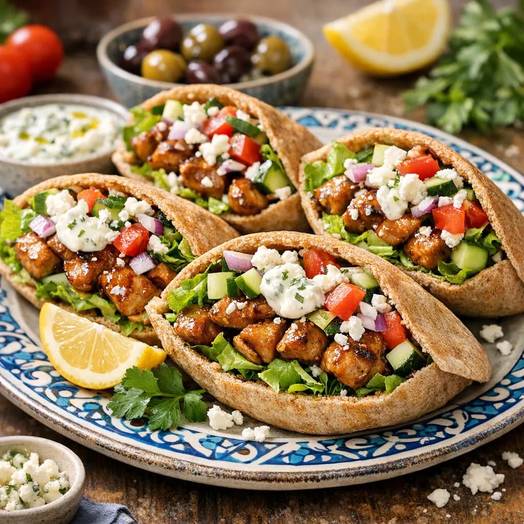 Mediterranean Teriyaki Chicken Pita Pockets