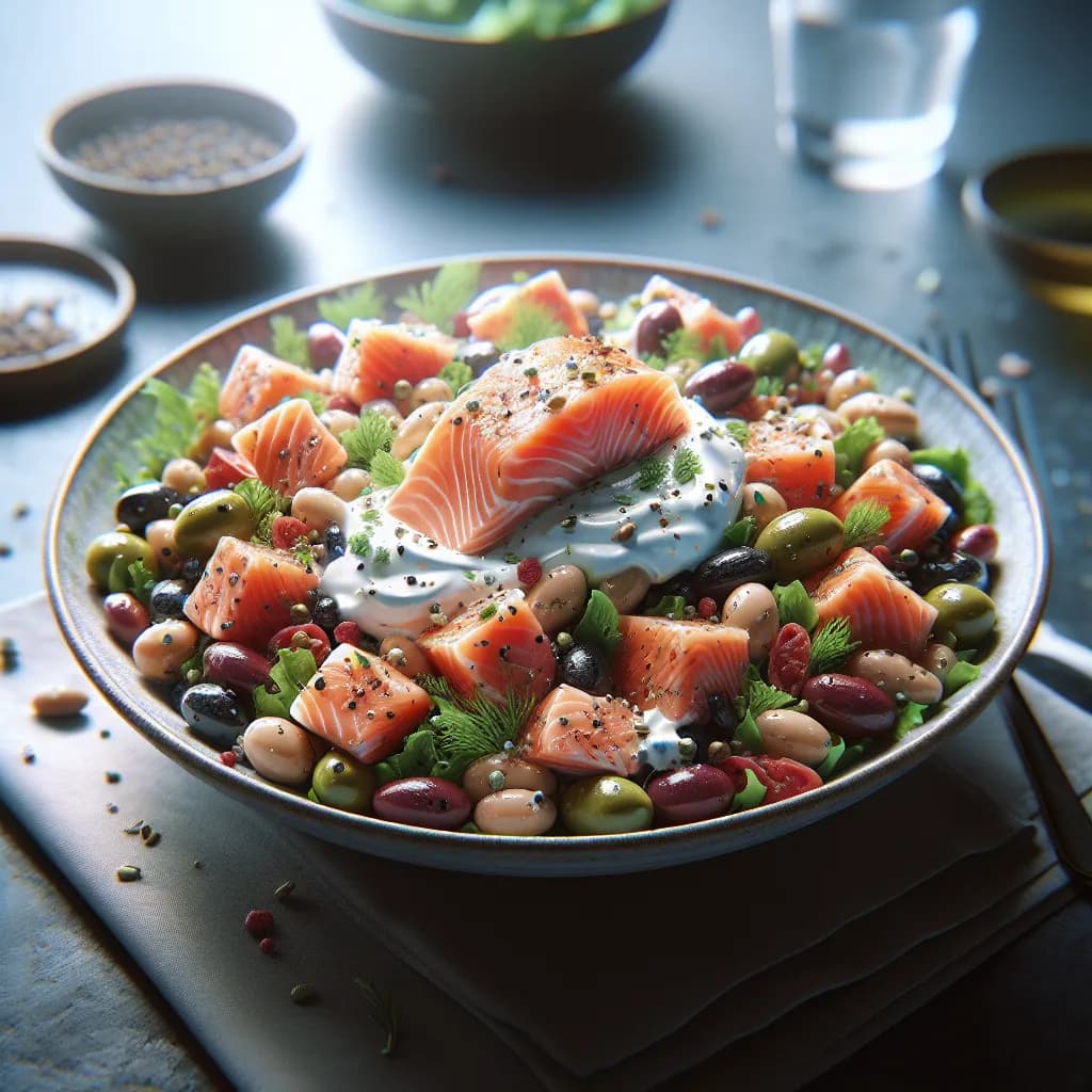 Mediterraner Bohnen-Lachs-Salat