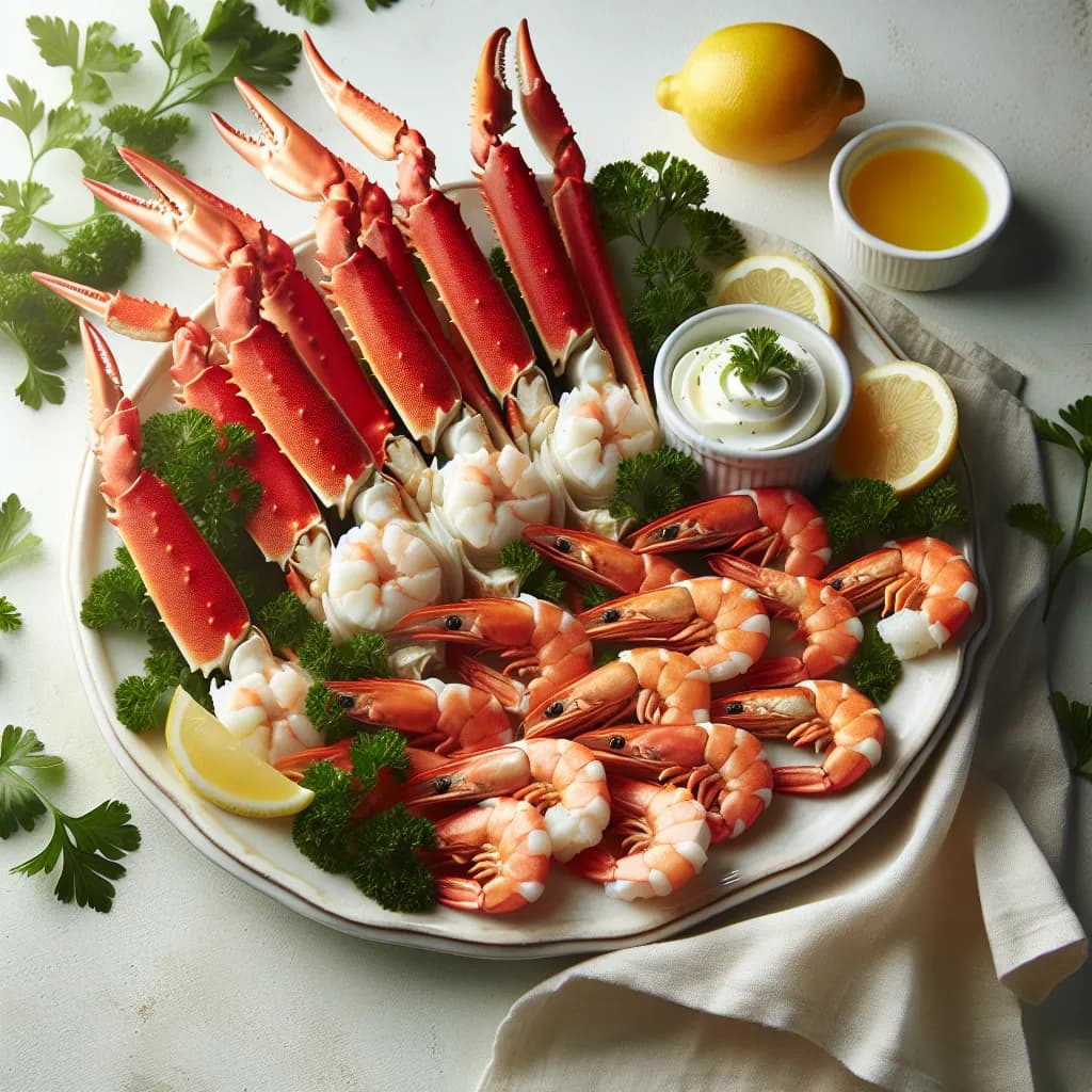 Meeresfrüchte-Krabbenbeine mit Garnelen