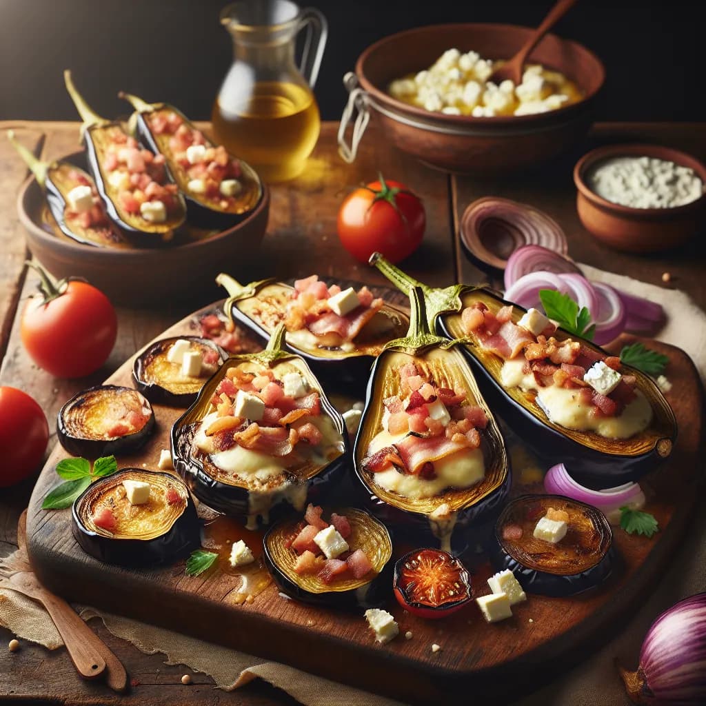 Melanzane Ripiene con Bacon e Feta