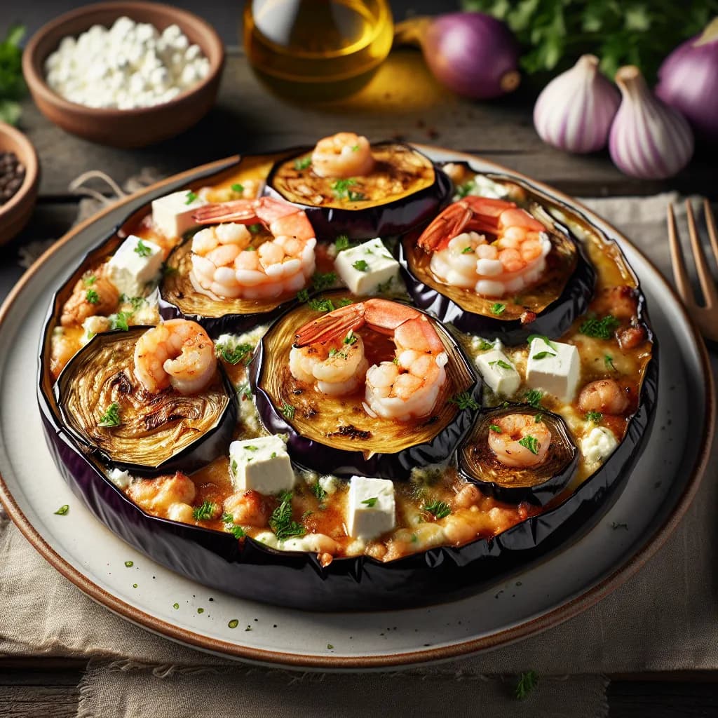 Melanzane e Gamberetti al Forno