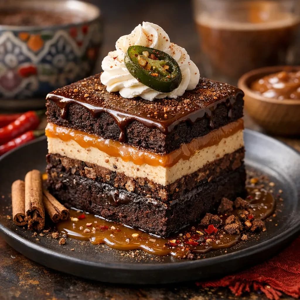 Mexican 5 Layer Spiced Brownie Fiesta