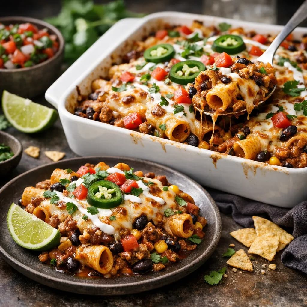 Mexican Pasta Bake with Chipotle and Cheese