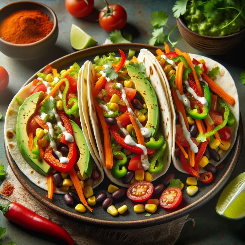 Mexican Style Spicy Veggie Tacos