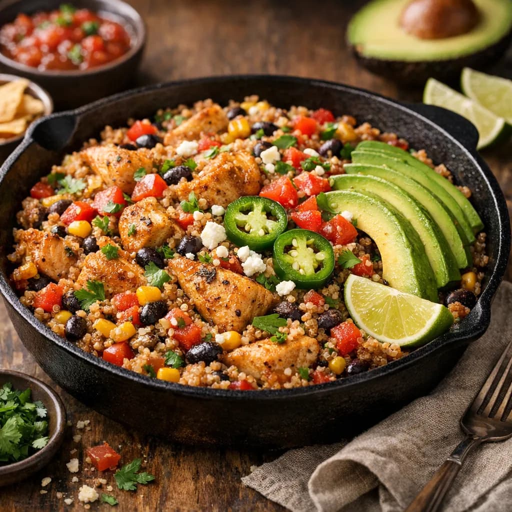 Mexican-Style Chicken and Quinoa Skillet