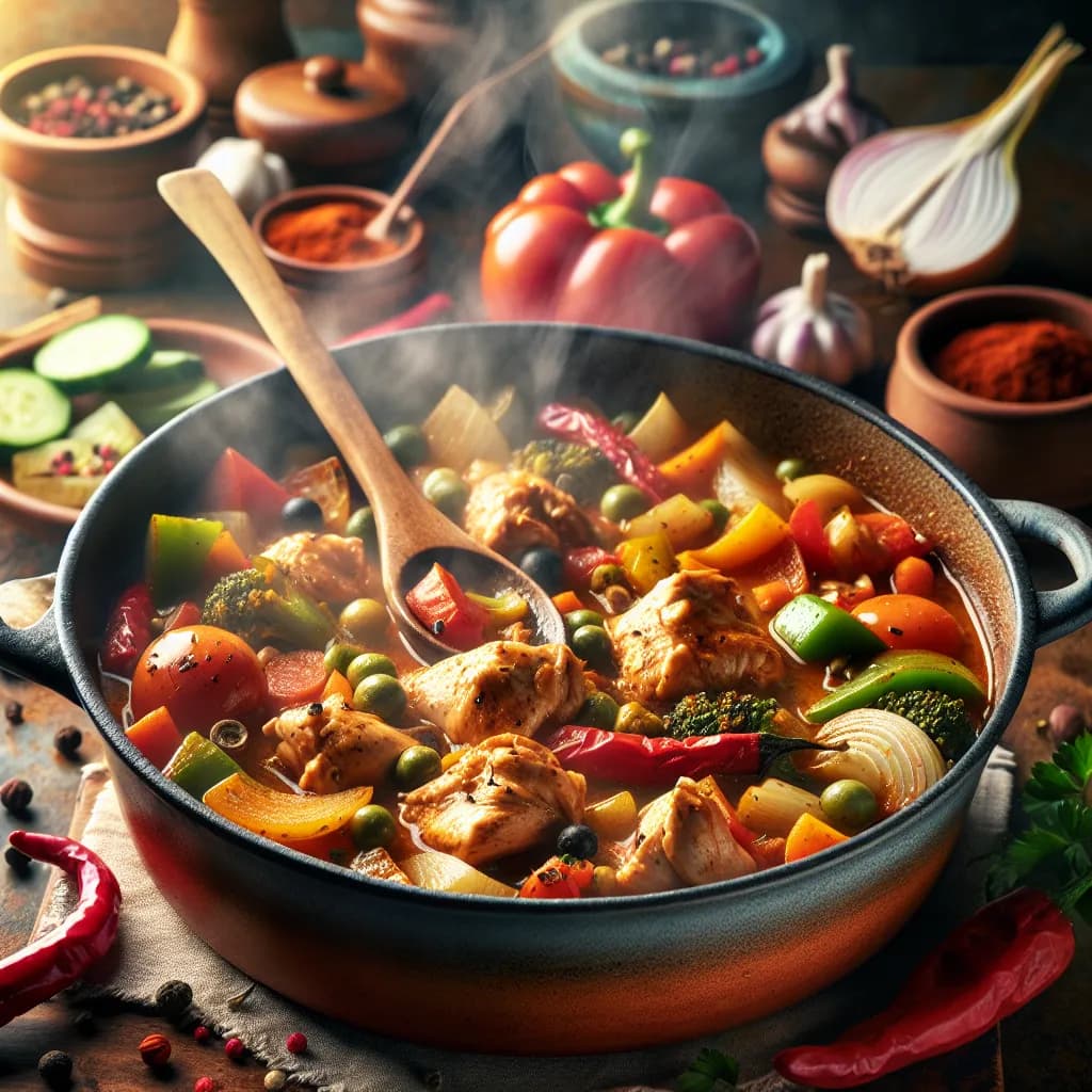 Mexikanisch-asiatisch-mediterraner Onepot mit Hähnchen