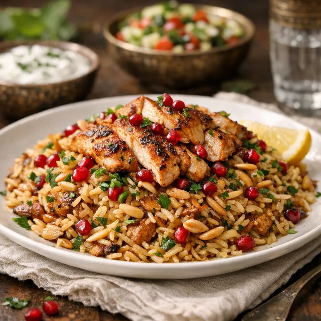 Middle Eastern Chicken Rice Pilaf