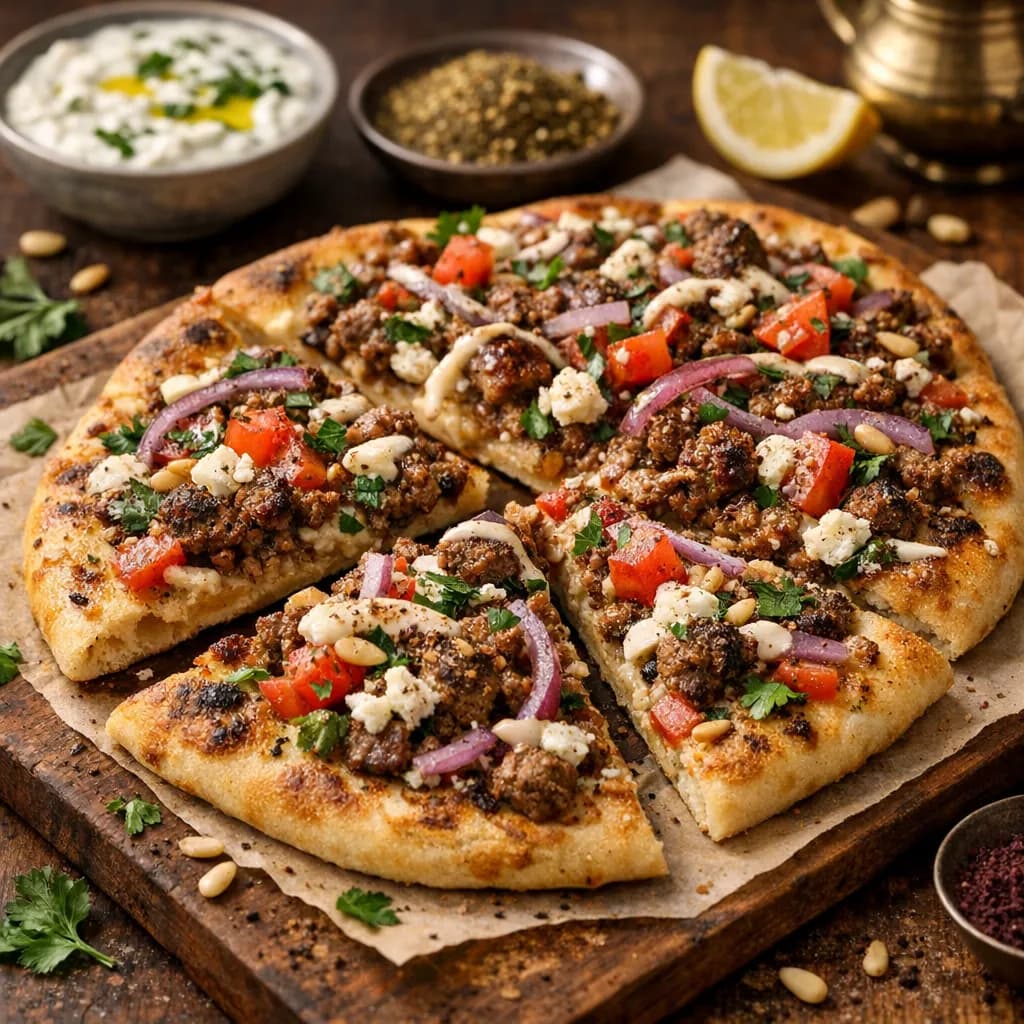 Middle Eastern Lamb & Za'atar Flatbread Pizza