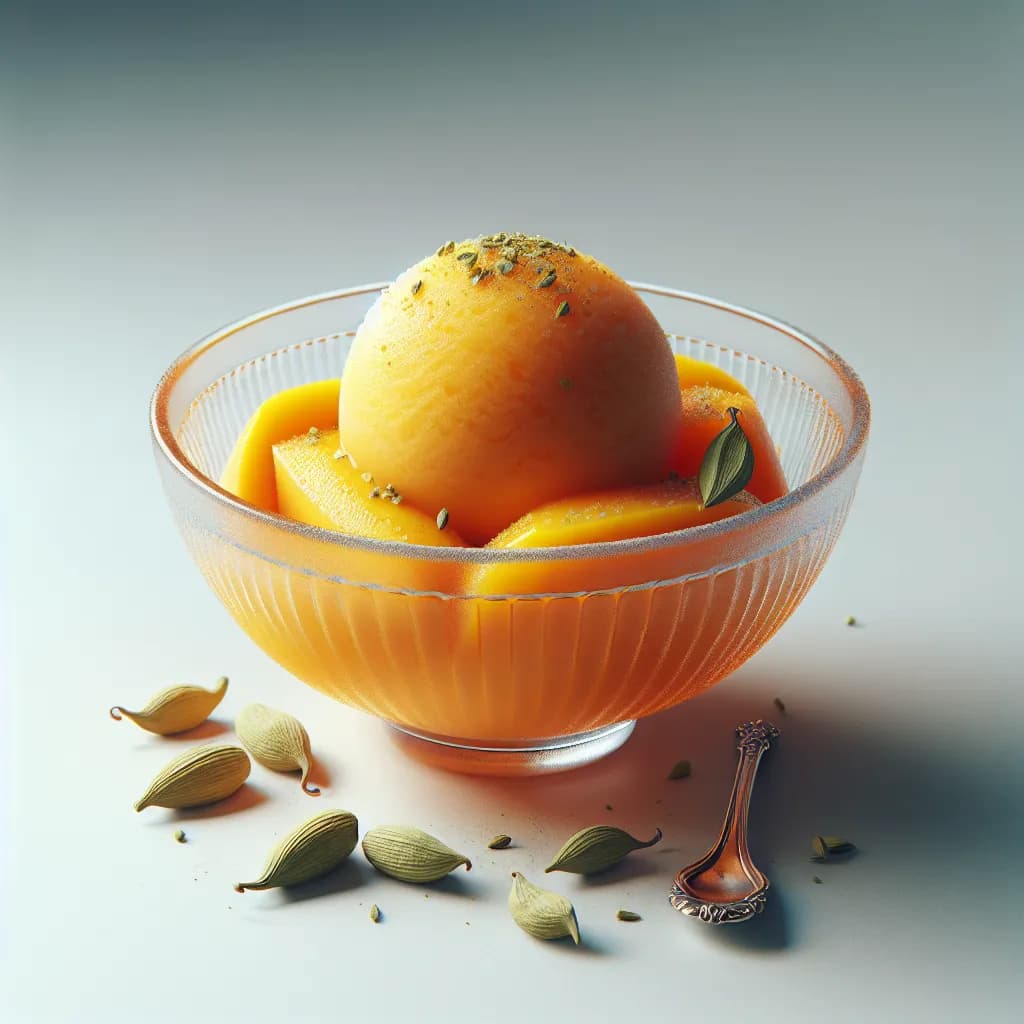 Middle Eastern Mango Sorbet with Cardamom