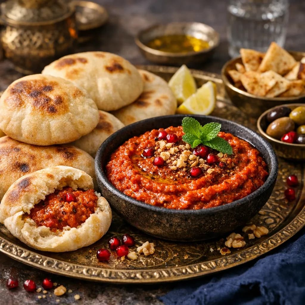 Middle Eastern Style Poi with Muhammara
