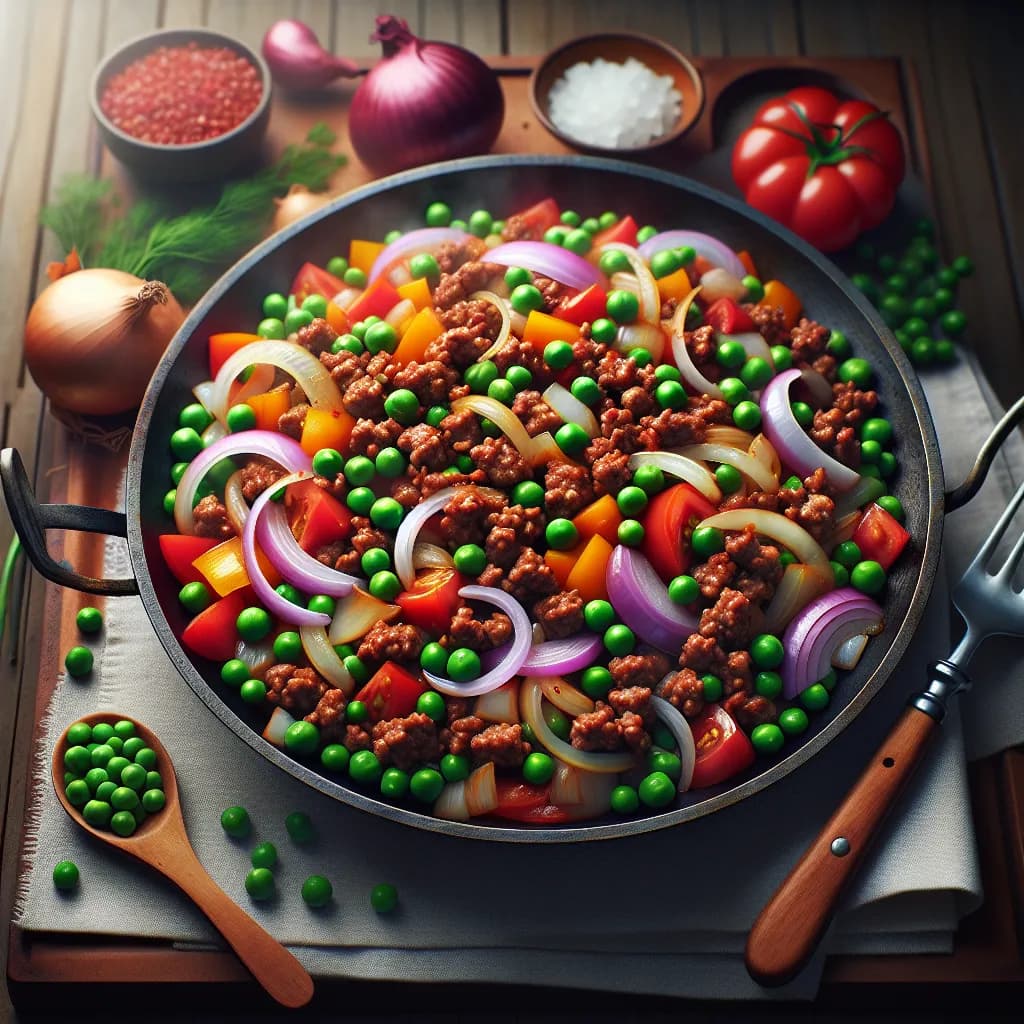 Mince Meat and Pea Stir Fry