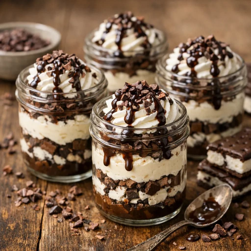 Mini Chocolate Ice Cream Cheesecake Jars