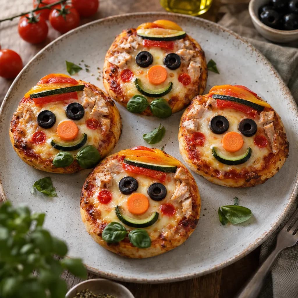 Mini Pizze Clown con Tacchino e Ortaggi