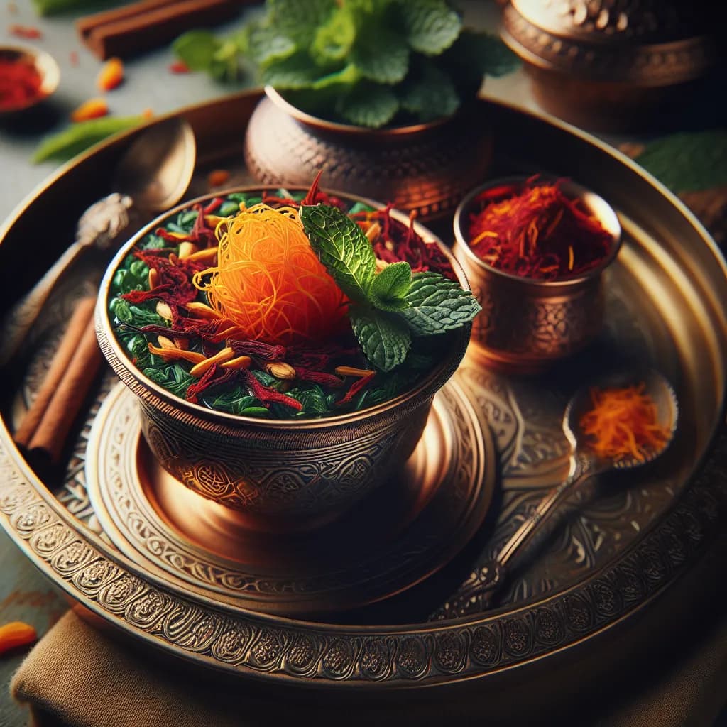 Mint and Saffron Kahwa