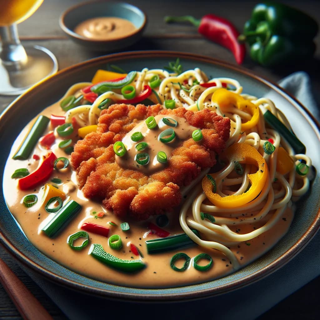 Minutenschnitzel mit Frühlingszwiebeln und Paprika