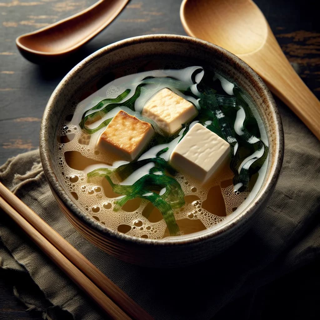 Miso Soup with Tofu and Seaweed