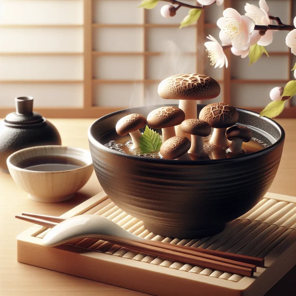 Misoshiru mit Shiitake-Pilzen
