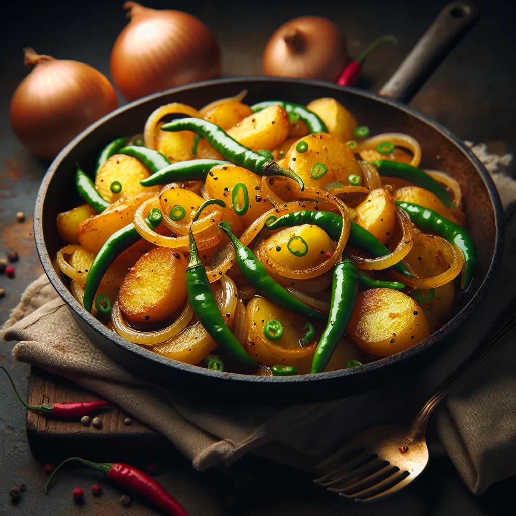 Mixed Potato and Onion Stir Fry