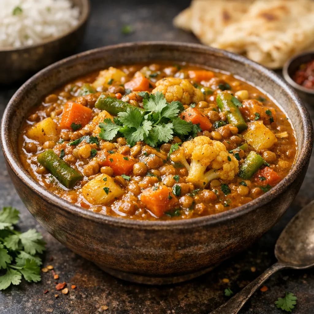 Mixed Vegetable and Lentil Curry