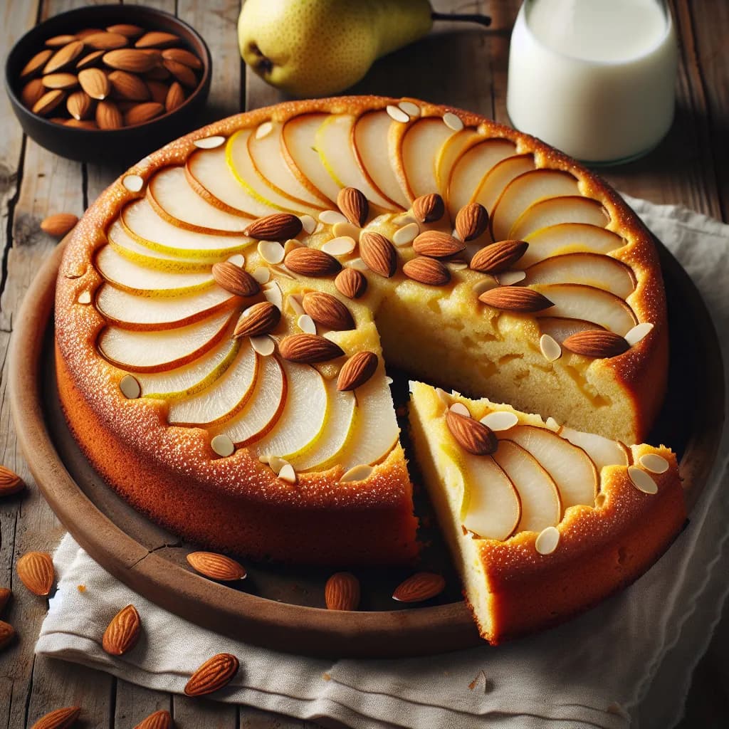 Moist Lemon-Pear-Almond Cake