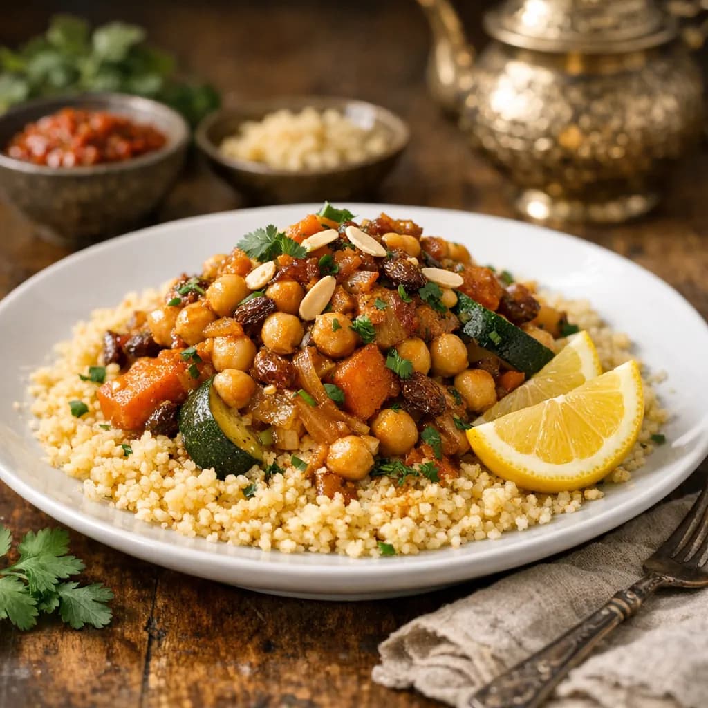 Moroccan Couscous with Chickpeas and Lemon