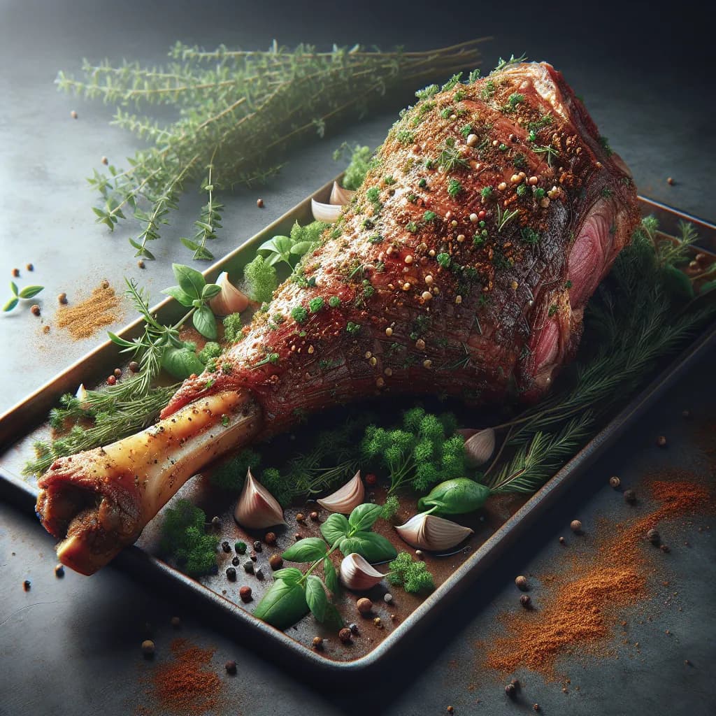 Moroccan Spiced Slow Cooked Lamb Leg