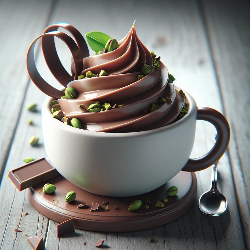 Mousse Glacée au Chocolat et Pistache