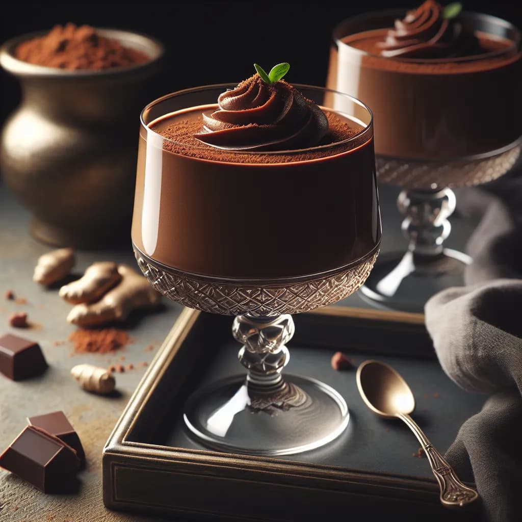 Mousse au Chocolat Noir et Gingembre