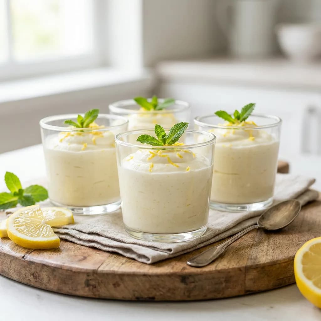 Mousse fácil de limón y yogur