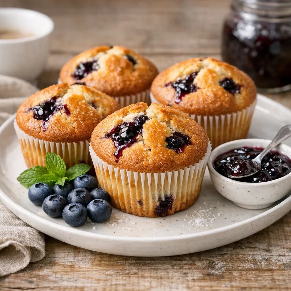 Muffin alla Confettura di Mirtilli