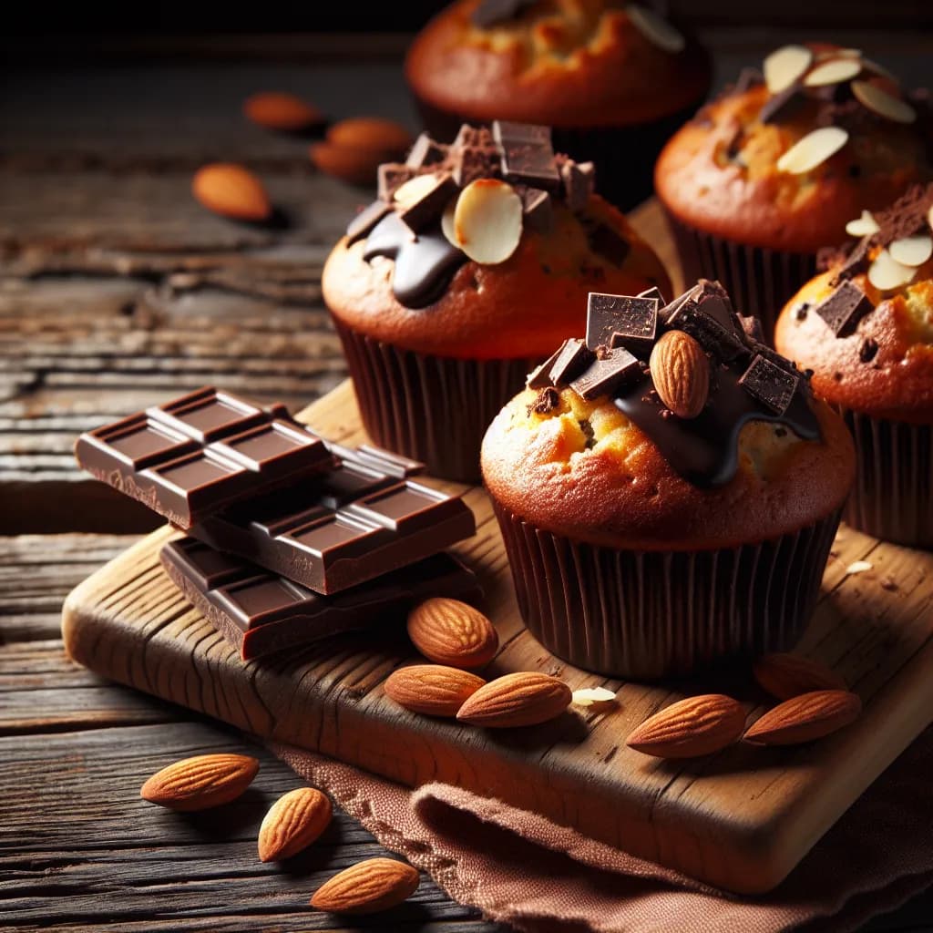 Muffins aux Amandes et Chocolat Noir