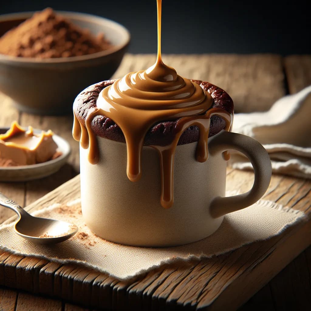 Mugcake al Burro di Arachidi e Cacao